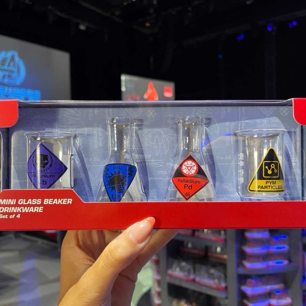 Avengers Marvel Beaker Shot Glass Set Vibranium Uru Palladium Pym Particles